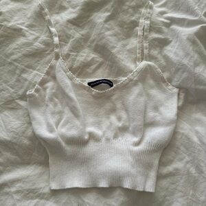 brandy melville white knit tank